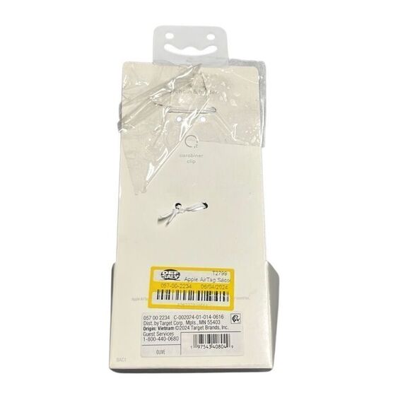 Heyday Silicone Apple Airtag Holder & Keychain Olive Green Missing Carabiner - Picture 2 of 4